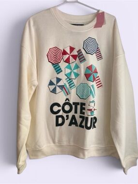 Women’s Peanuts XL Crewneck Sweatshirt snoopy beach france
